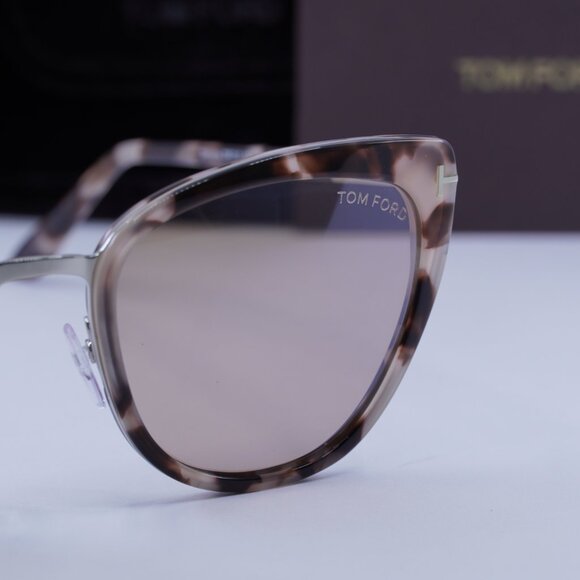 Tom Ford FT0717 55G Cat Eye Sunglasses - Colored Havana/Champagne - Picture 4 of 8
